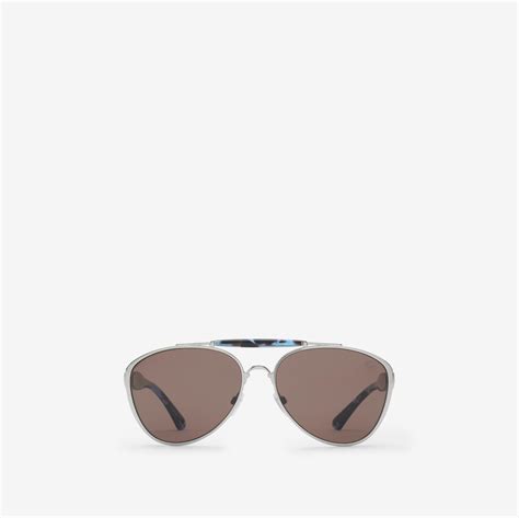 burberry aviator sunglasses usa|Heritage Aviator Sunglasses in Silver/blue .